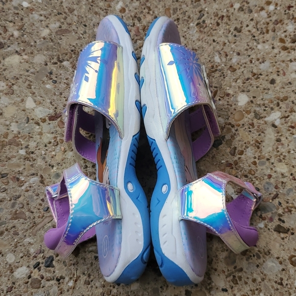 Disney Frozen II Iridsecent Sandals Anna Elsa Toddler Girls 11 - Picture 5 of 8